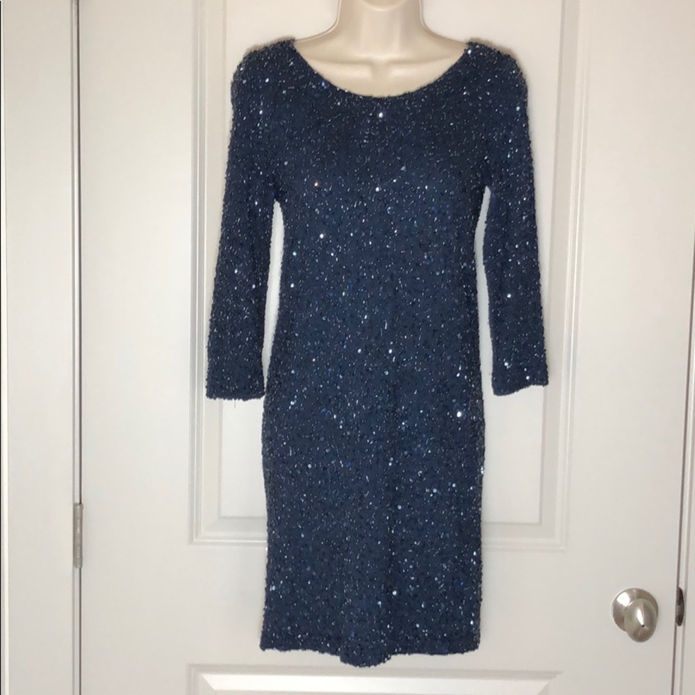 Haute Hippie Navy Glitter Dress
